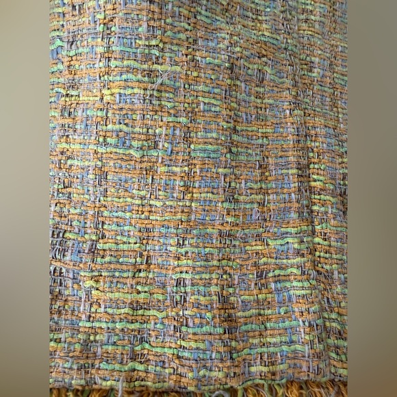 L’AGENCE Tinlee Blazer in Yellow Multi Tweed open front jacket Chanel-like, sz 0 - Picture 17 of 17